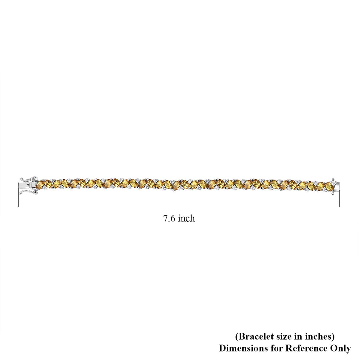 D'Joy Premium Brazilian Heliodor and Moissanite 15.00 ctw Art Deco Bracelet in Rhodium Over Sterling Silver (7.25 In) image number 4