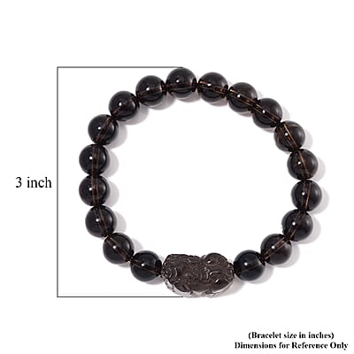 Brazilian Smoky Quartz 130.00 ctw Stretch Pixiu Bracelet