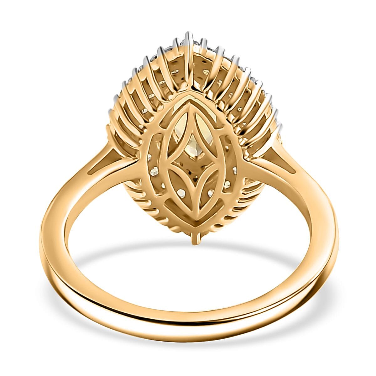 Premium Brazilian Heliodor and Multi Gemstone 1.80 ctw Marigold Flower Ring in 18K Vermeil Yellow Gold Over Sterling Silver (Size 10.0)