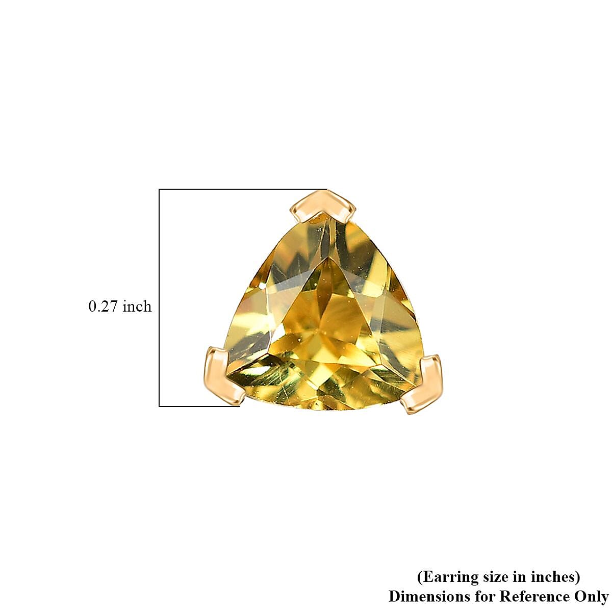 D'Joy Premium Brazilian Heliodor 1.35 ctw Solitaire Stud Earrings in 18K Vermeil Yellow Gold Over Sterling Silver 