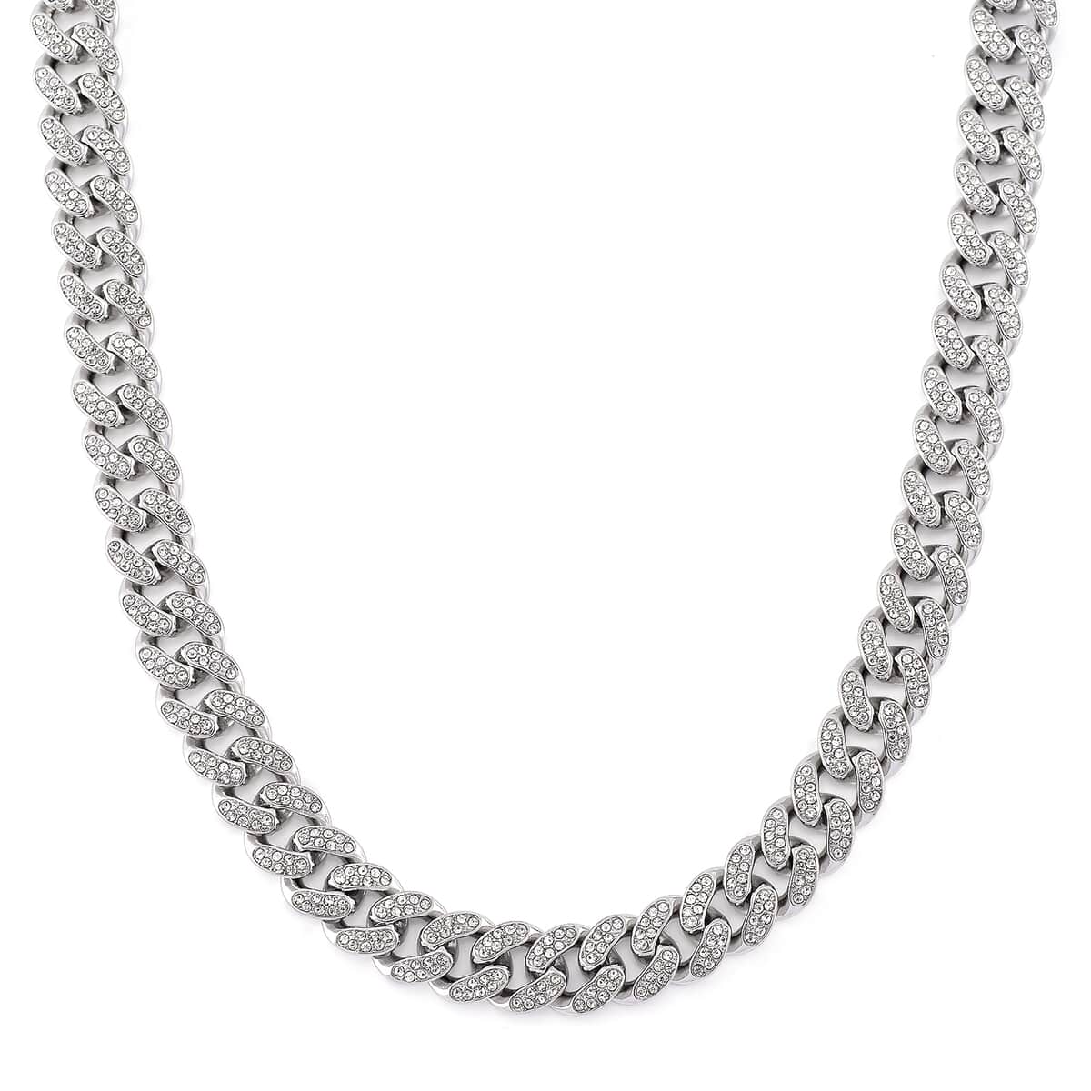 Austrian Crystal Necklace 20 Inches in Silvertone image number 0