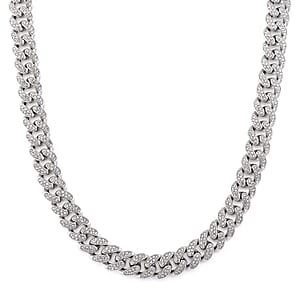 Austrian Crystal Necklace 20 Inches in Silvertone