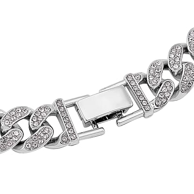 Austrian Crystal Necklace 20 Inches in Silvertone