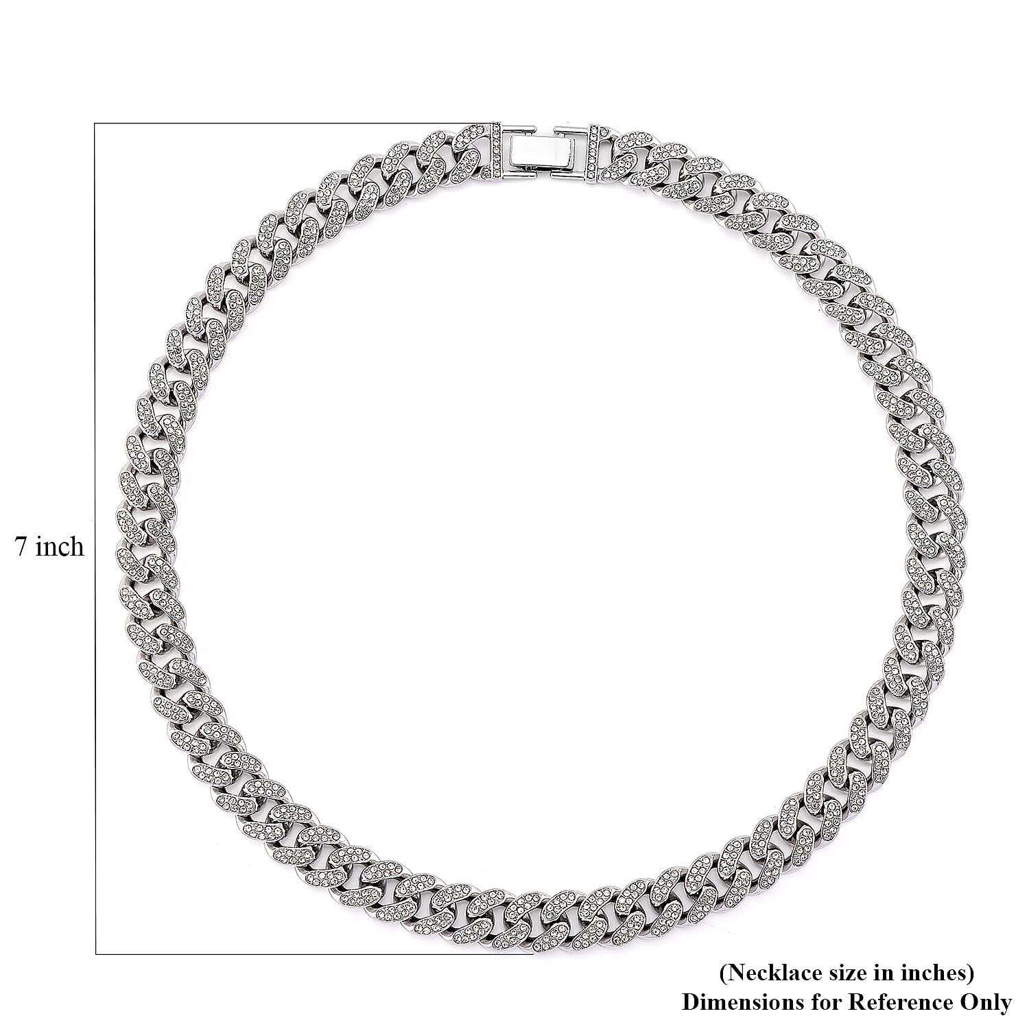 Austrian Crystal Necklace 20 Inches in Silvertone