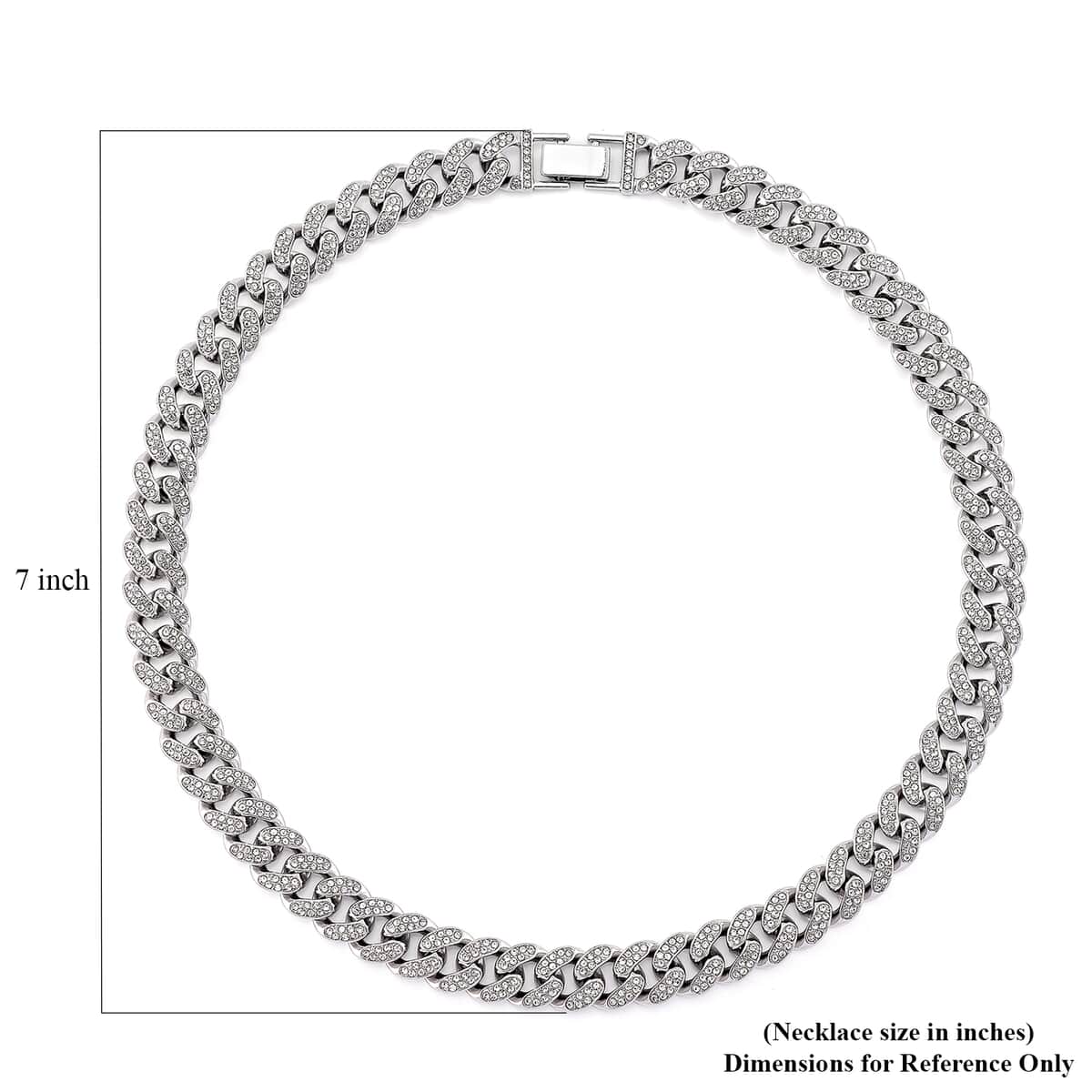 Austrian Crystal Necklace 20 Inches in Silvertone image number 4