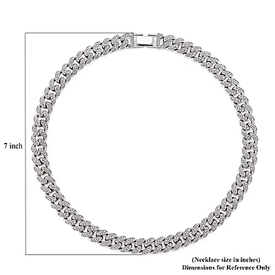 Austrian Crystal Necklace 20 Inches in Silvertone