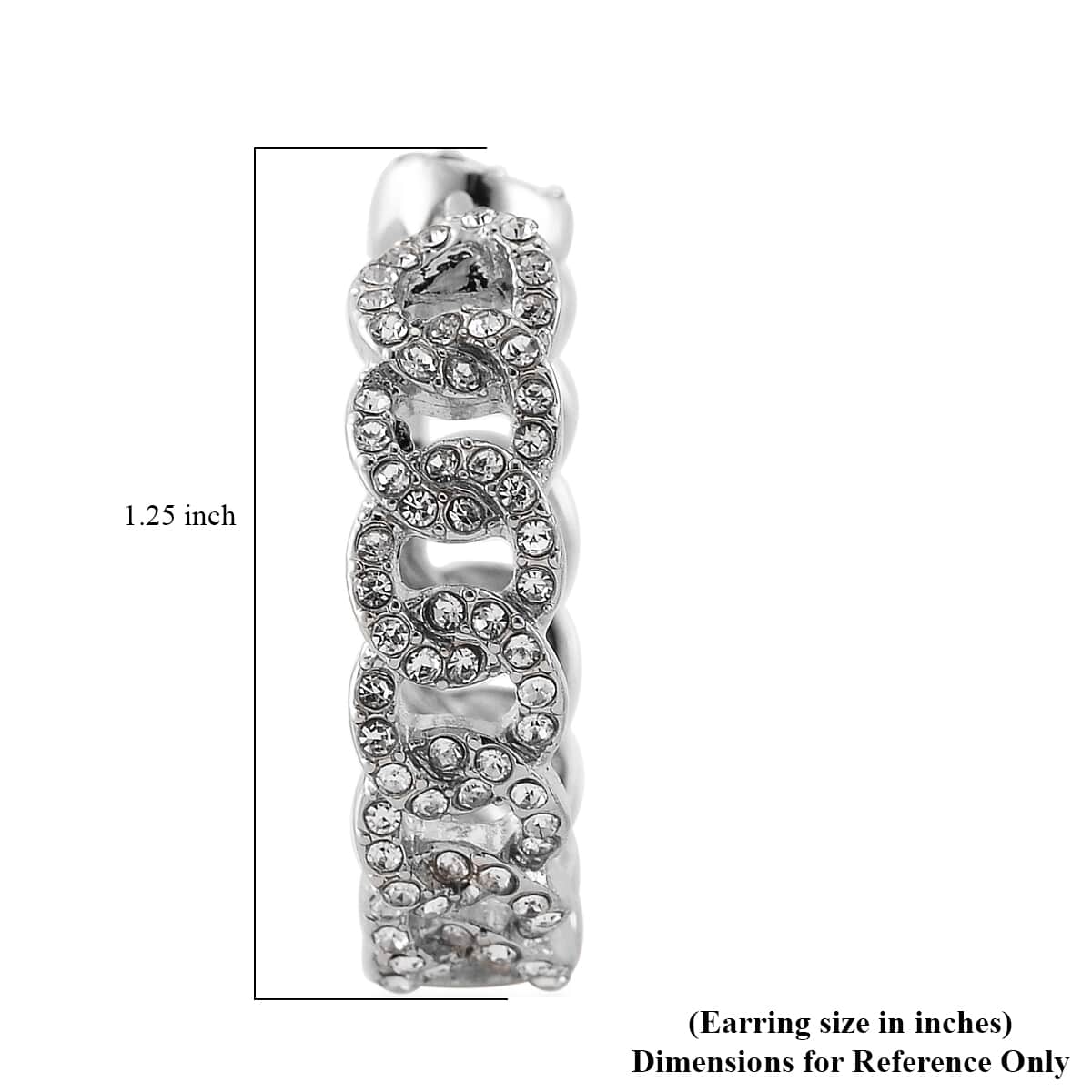 Austrian Crystal Hoop Earrings in Silvertone image number 4