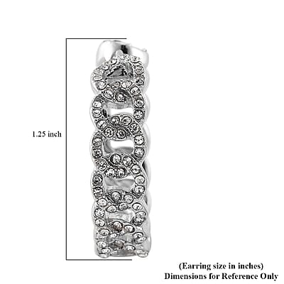 Austrian Crystal Hoop Earrings in Silvertone