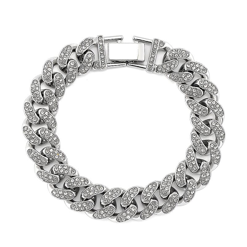 Austrian Crystal Bracelet in Silvertone (6.50 In)
