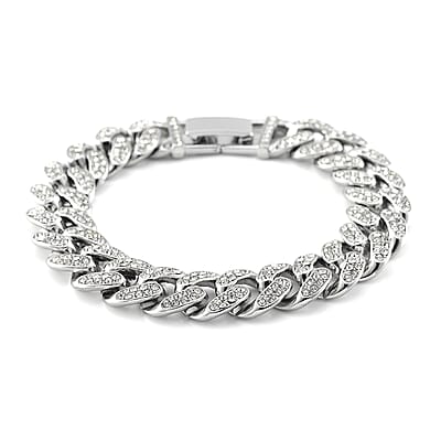 Austrian Crystal Bracelet in Silvertone (6.50 In)