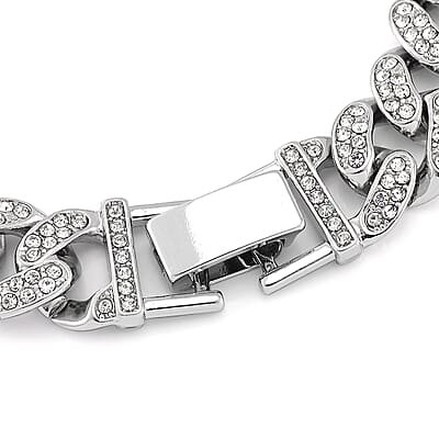 Austrian Crystal Bracelet in Silvertone (6.50 In)