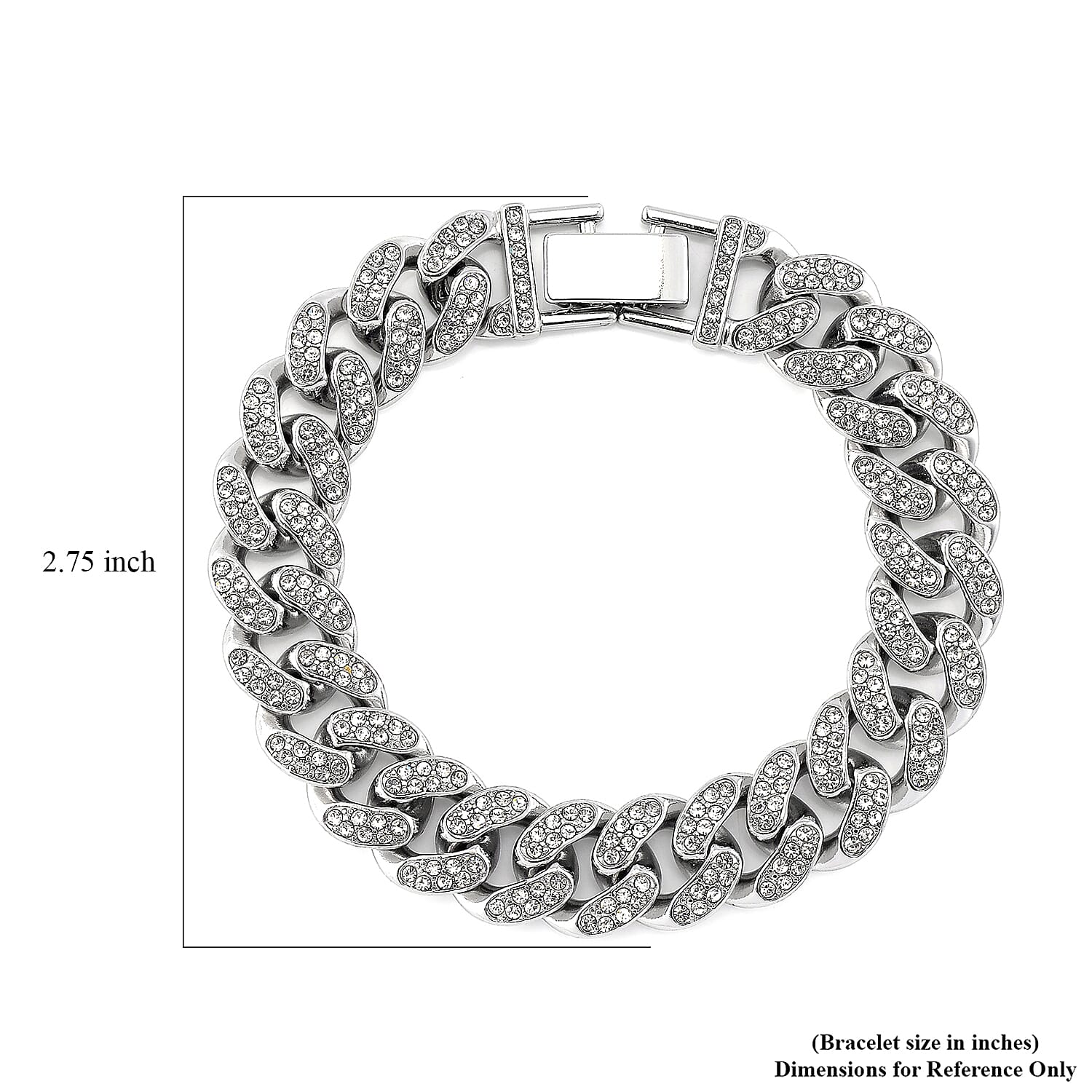 Austrian Crystal Bracelet in Silvertone (6.50 In)