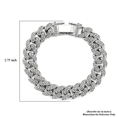 Austrian Crystal Bracelet in Silvertone (6.50 In)
