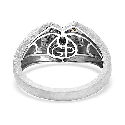 GP Special Amore for Royal Art Deco Multi Diamond 0.50 ctw Ring in Rhodium Over Sterling Silver (Size 10.0)