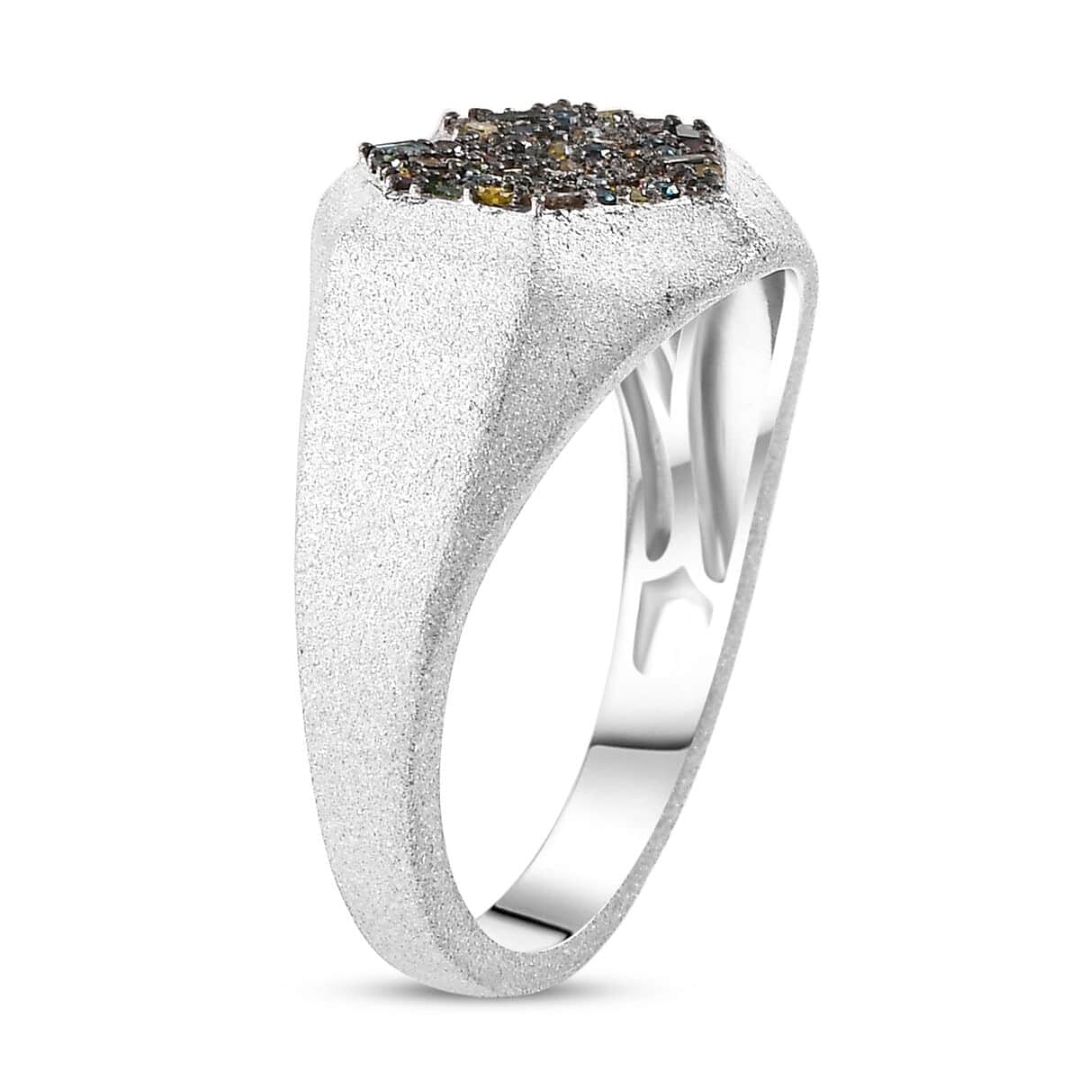 GP Special Amore for Royal Art Deco Multi Diamond 0.50 ctw Ring in Rhodium Over Sterling Silver (Size 6.0) image number 3