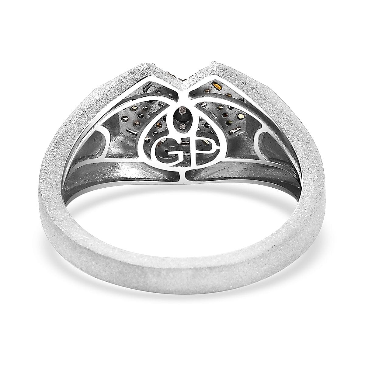GP Special Amore for Royal Art Deco Multi Diamond 0.50 ctw Ring in Rhodium Over Sterling Silver (Size 9.0) image number 4