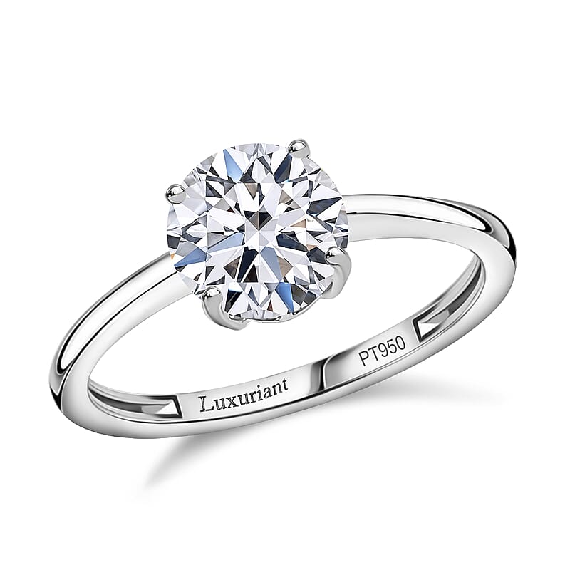 IGI Certified Luxuriant Lab Grown Diamond G, VS 2.00 ctw Solitaire Ring in 950 Platinum (Size 10.0) 4.25 Grams