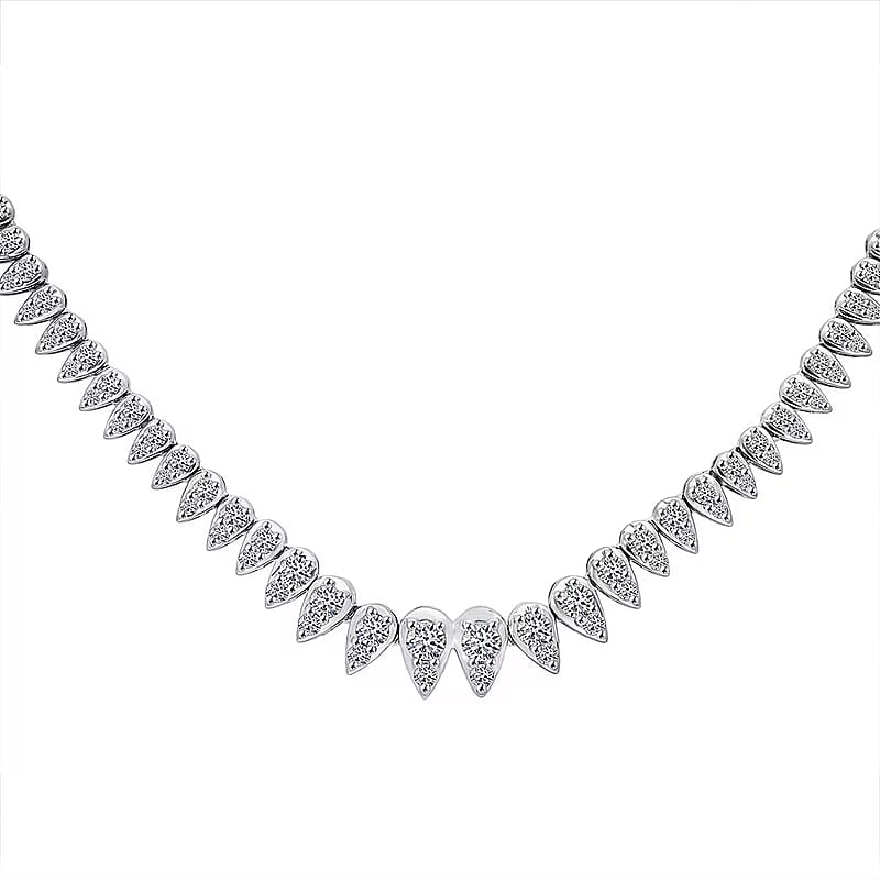 Luxuriant Lab Grown Diamond G-H SI 5.00 ctw Necklace in Platinum Over Sterling Silver 18 Inches