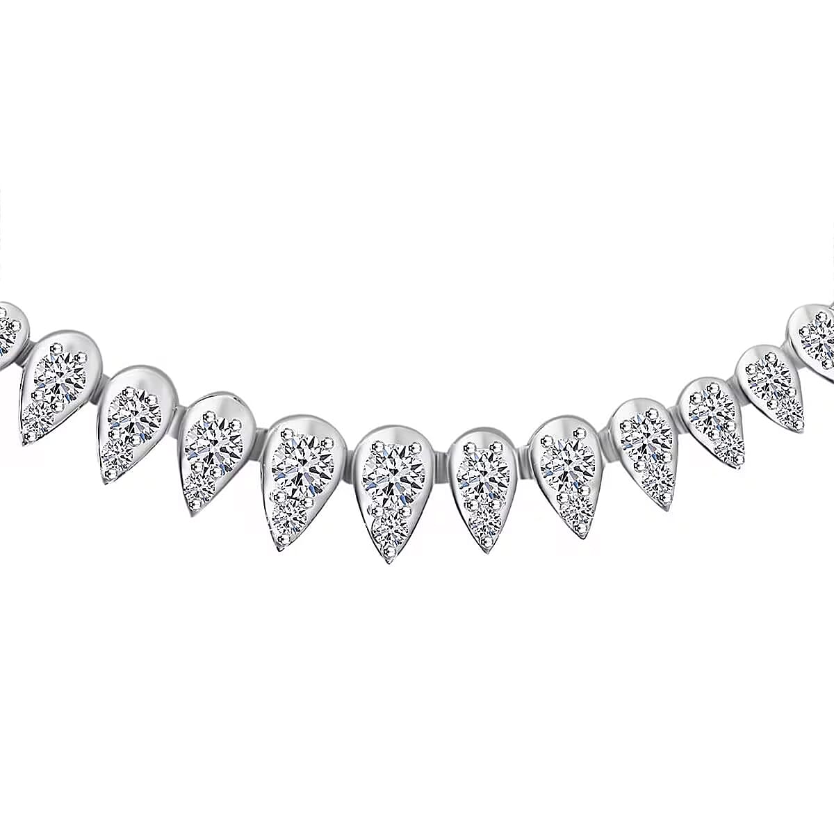 Luxuriant Lab Grown Diamond G-H SI 5.00 ctw Necklace in Platinum Over Sterling Silver 18 Inches image number 7