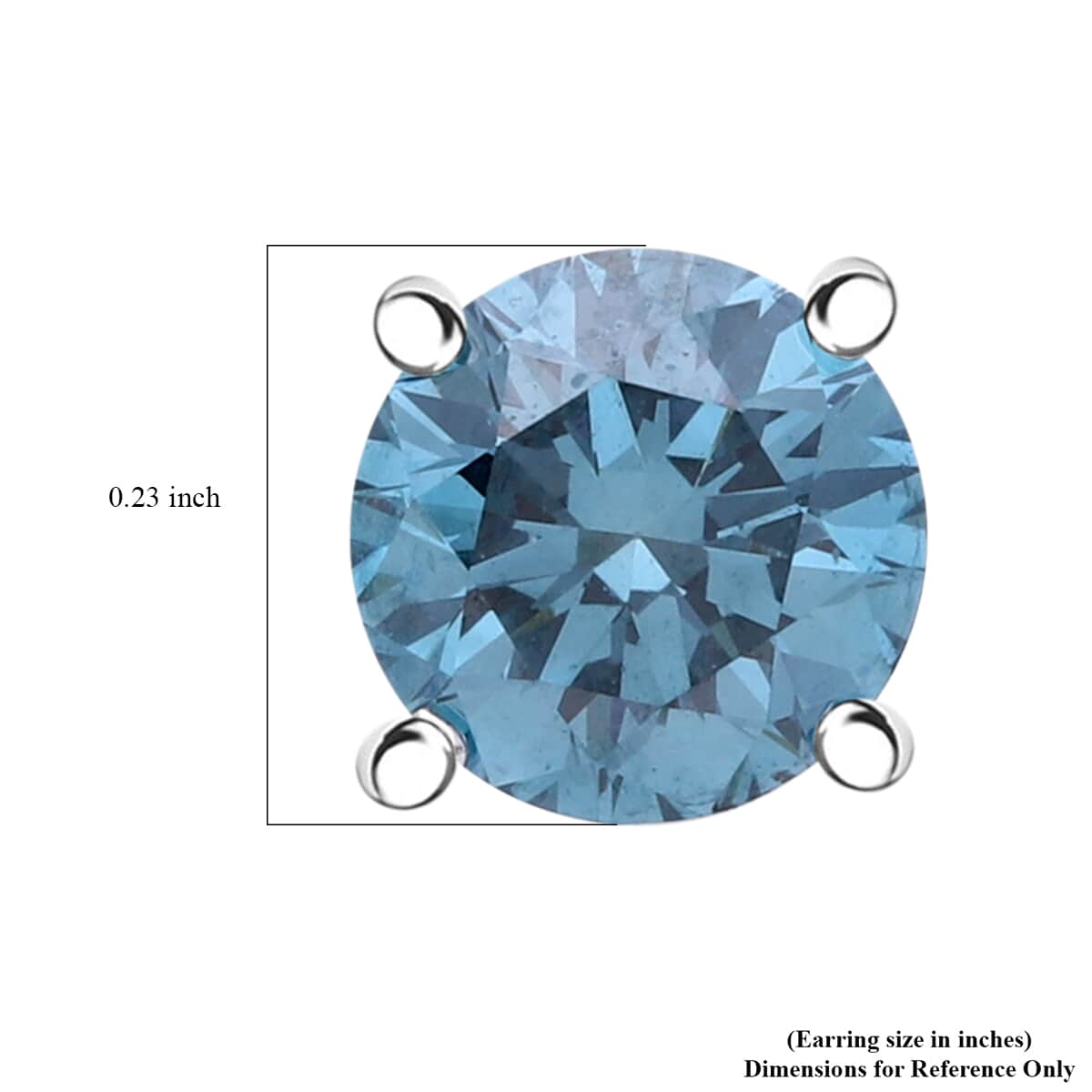 Doorbuster Luxuriant Lab Grown Blue Diamond (SI) 1.40 ctw Stud Earrings in Platinum Over Sterling Silver image number 5