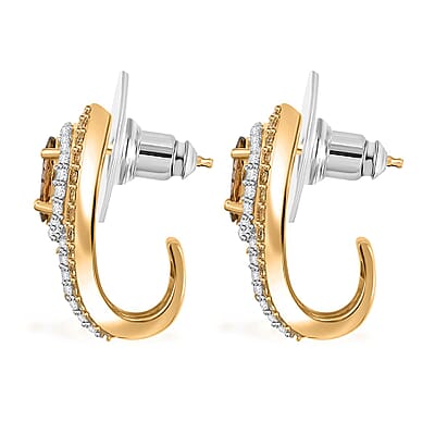 D'Joy Golden Tanzanite and Multi Gemstone 4.90 ctw Eternal Elegance Earrings in 18K Vermeil Yellow Gold Over Sterling Silver