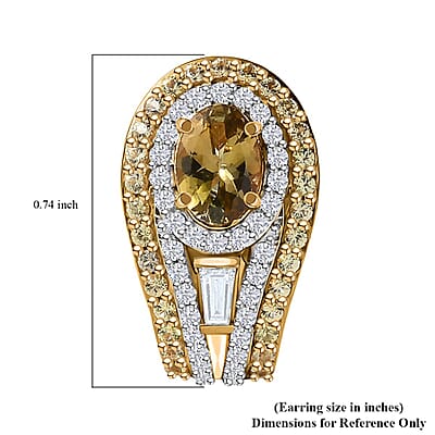 D'Joy Golden Tanzanite and Multi Gemstone 4.90 ctw Eternal Elegance Earrings in 18K Vermeil Yellow Gold Over Sterling Silver