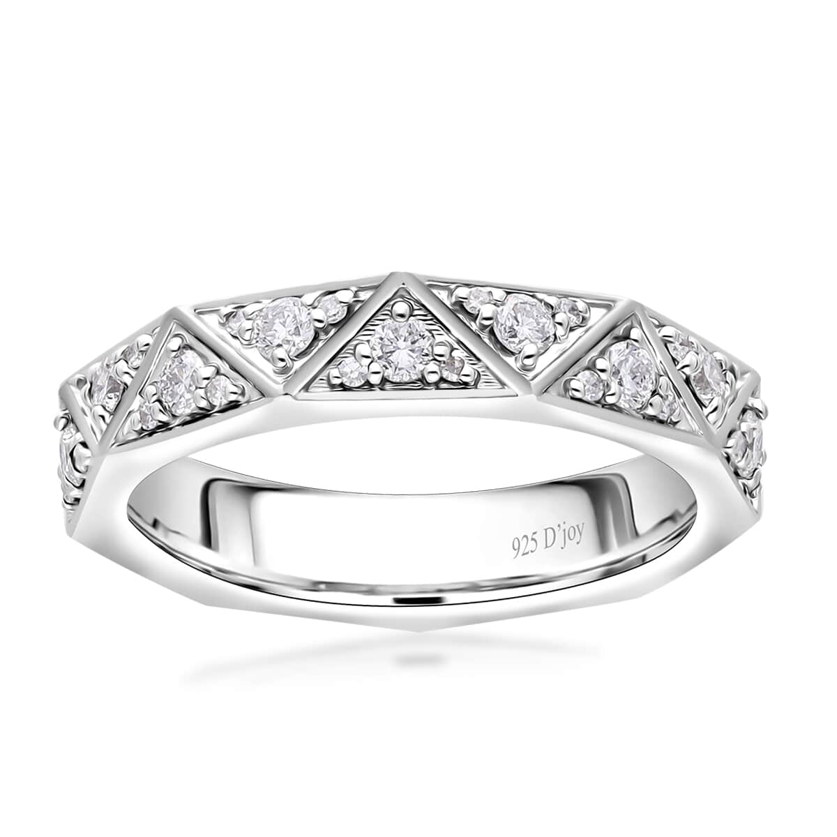 Luxuriant Lab Grown Diamond (G-H, SI) Band Ring in Platinum Over Sterling Silver (Size 8.0) 0.50 ctw image number 0