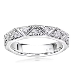 Luxuriant Lab Grown Diamond G-H SI 0.50 ctw Band Ring in Platinum Over Sterling Silver (Size 10.0)