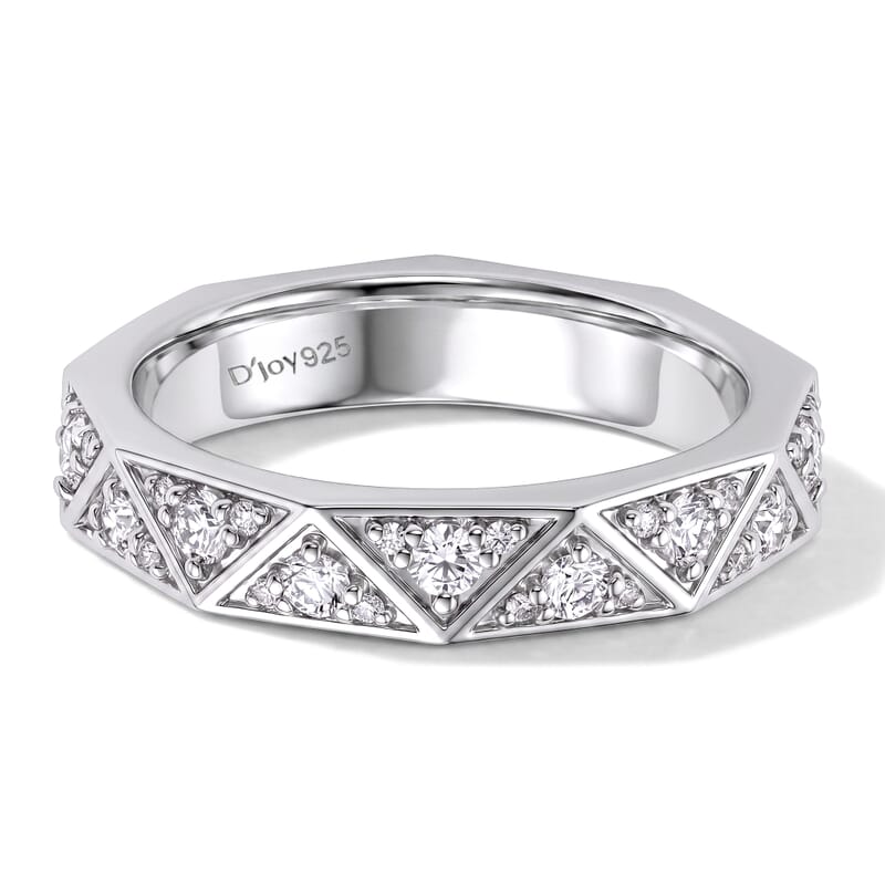 Luxuriant Lab Grown Diamond G-H SI 0.50 ctw Band Ring in Rhodium Over Sterling Silver (Size 10.0)