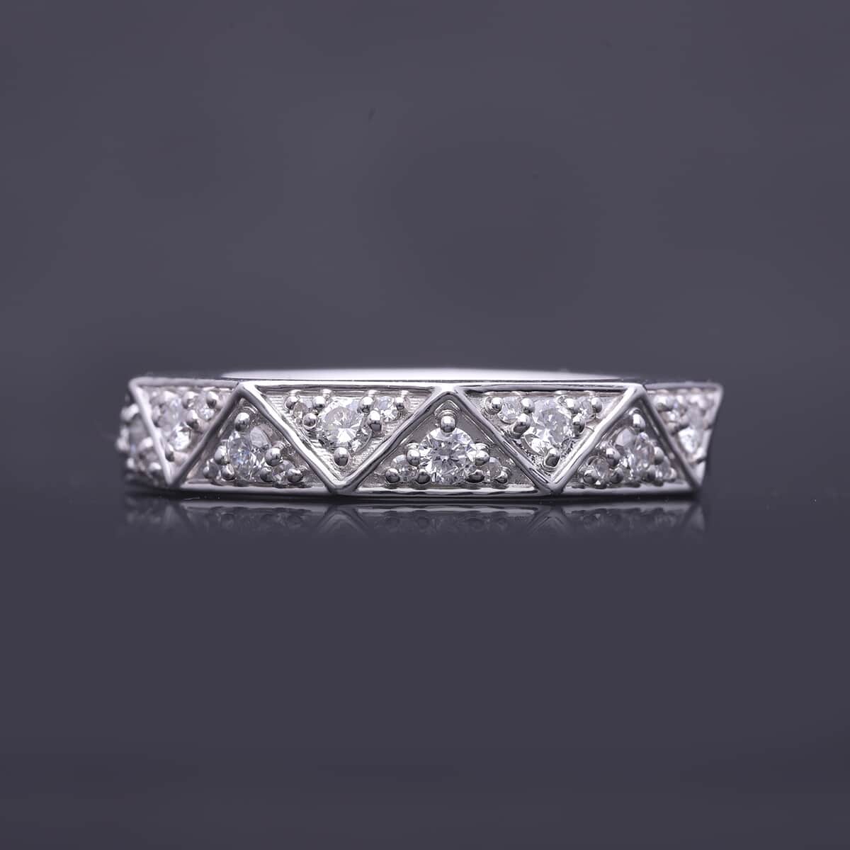 Luxuriant Lab Grown Diamond (G-H, SI) Band Ring in Platinum Over Sterling Silver (Size 8.0) 0.50 ctw image number 1