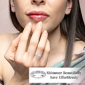 Luxuriant Lab Grown Diamond G-H SI 0.50 ctw Band Ring in Platinum Over Sterling Silver (Size 10.0) (Del. In 10-12 Days)