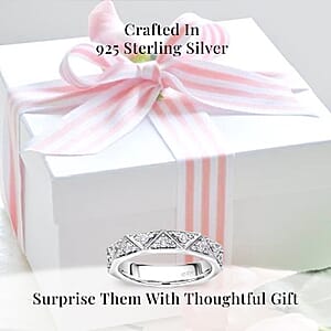 Luxuriant Lab Grown Diamond G-H SI 0.50 ctw Band Ring in Platinum Over Sterling Silver (Size 10.0) (Del. In 10-12 Days)