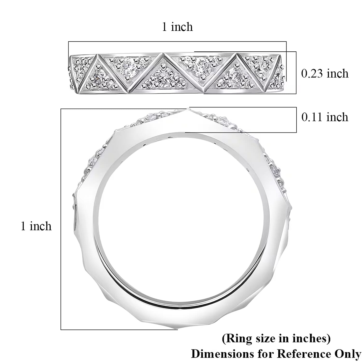 Luxuriant Lab Grown Diamond G-H SI 0.50 ctw Band Ring in Platinum Over Sterling Silver (Size 10.0) (Del. In 10-12 Days)
