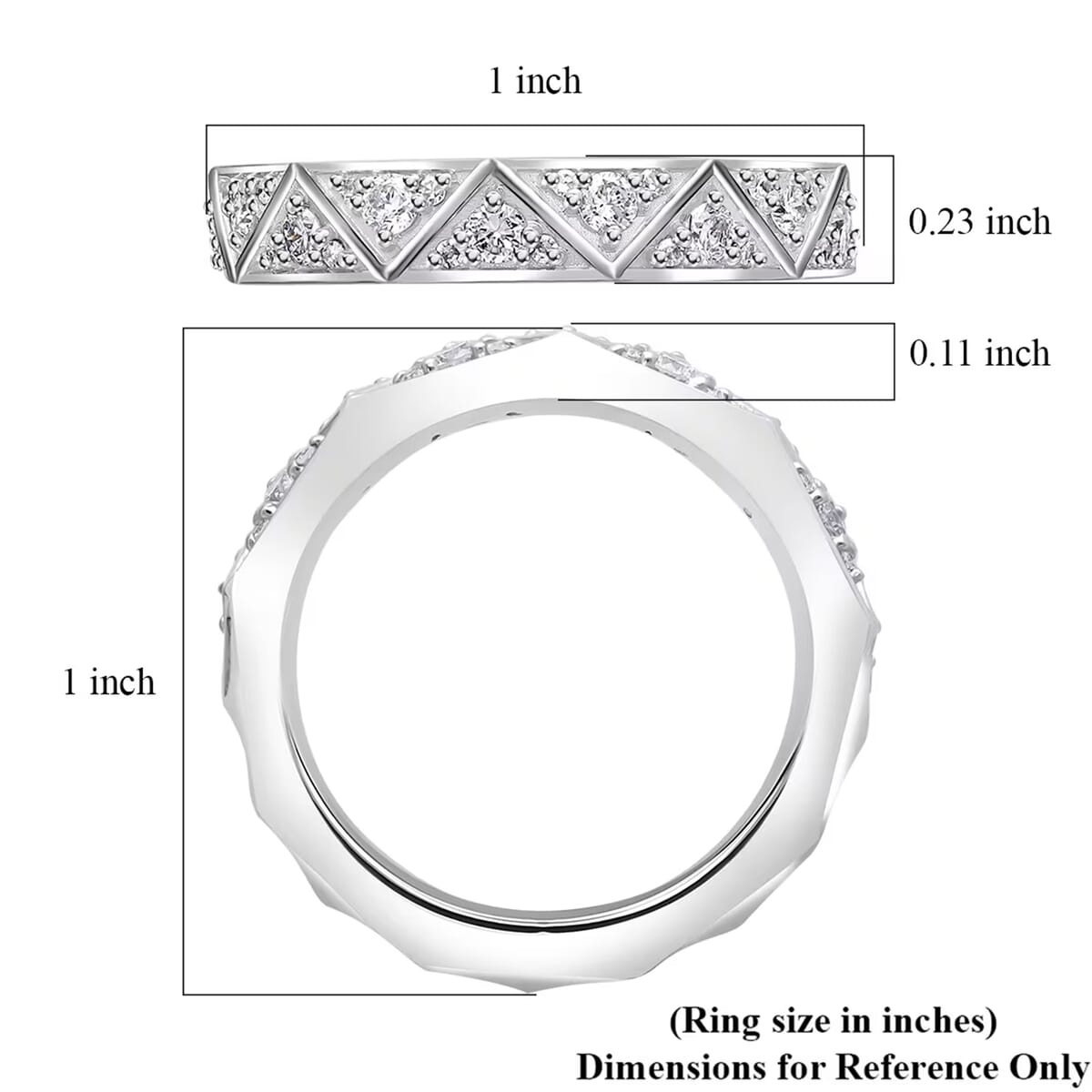 Luxuriant Lab Grown Diamond G-H SI 0.50 ctw Band Ring in Platinum Over Sterling Silver (Size 10.0) image number 7