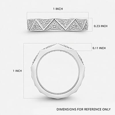 Luxuriant Lab Grown Diamond G-H SI 0.50 ctw Band Ring in Rhodium Over Sterling Silver (Size 10.0)