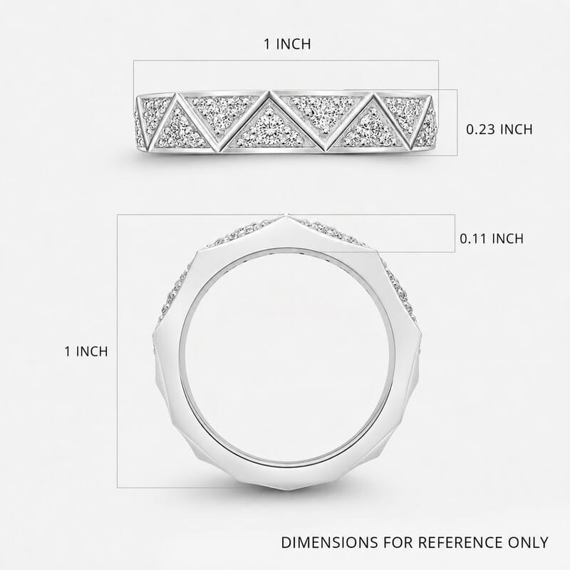 Luxuriant Lab Grown Diamond G-H SI 0.50 ctw Band Ring in Rhodium Over Sterling Silver (Size 10.0)