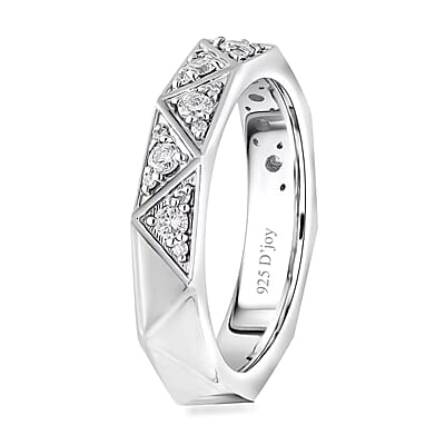 Luxuriant Lab Grown Diamond G-H SI 0.50 ctw Band Ring in Rhodium Over Sterling Silver (Size 10.0)
