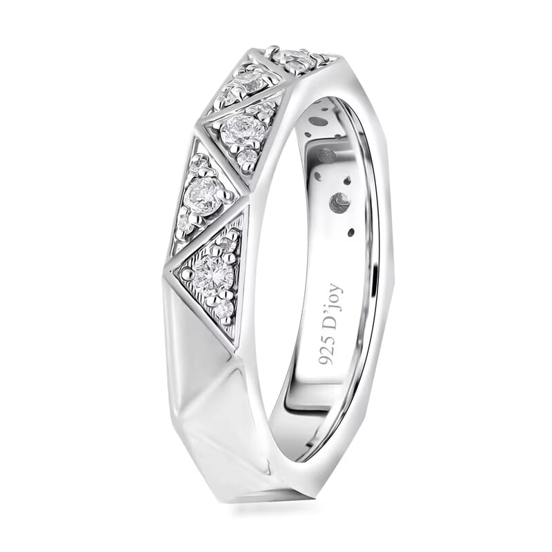 Luxuriant Lab Grown Diamond G-H SI 0.50 ctw Band Ring in Rhodium Over Sterling Silver (Size 10.0)
