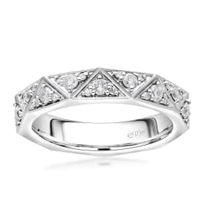 Luxuriant Lab Grown Diamond G-H SI 0.50 ctw Band Ring in Platinum Over Sterling Silver (Size 6.0)