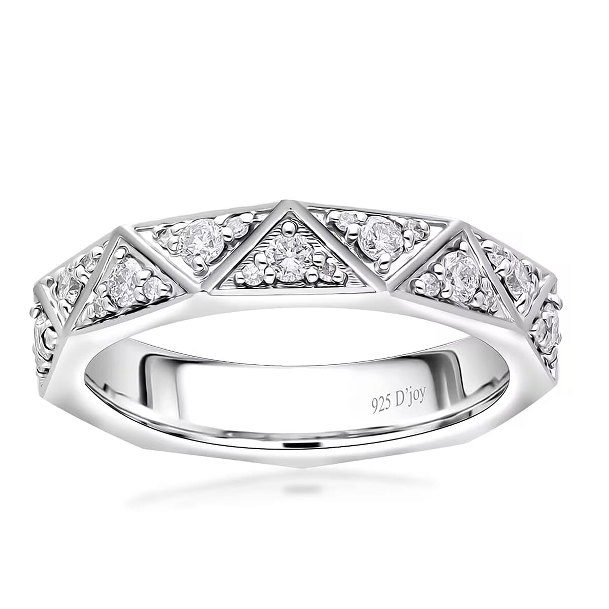 Luxuriant Lab Grown Diamond G-H SI 0.50 ctw Band Ring in Platinum Over Sterling Silver (Size 9.0) (Del. In 10-12 Days) image number 0