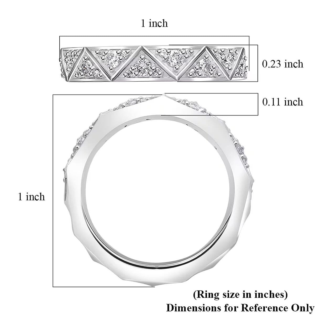 Luxuriant Lab Grown Diamond G-H SI 0.50 ctw Band Ring in Platinum Over Sterling Silver (Size 9.0) (Del. In 10-12 Days) image number 7