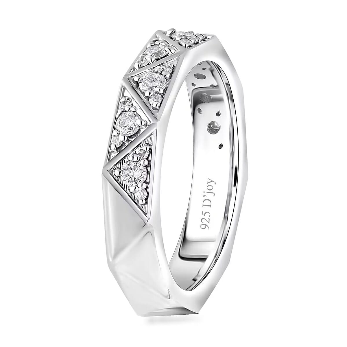 Luxuriant Lab Grown Diamond G-H SI 0.50 ctw Band Ring in Platinum Over Sterling Silver (Size 9.0) (Del. In 10-12 Days) image number 8