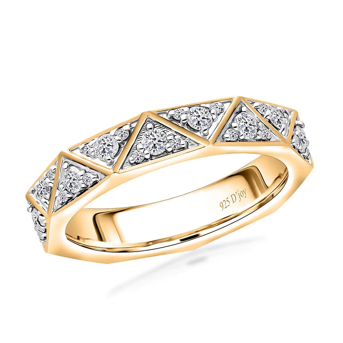 Luxuriant Lab Grown Diamond G-H SI 0.50 ctw Band Ring in Vermeil Yellow Gold Over Sterling Silver (Size 10.0) (Del. In 10-12 Days) image number 0