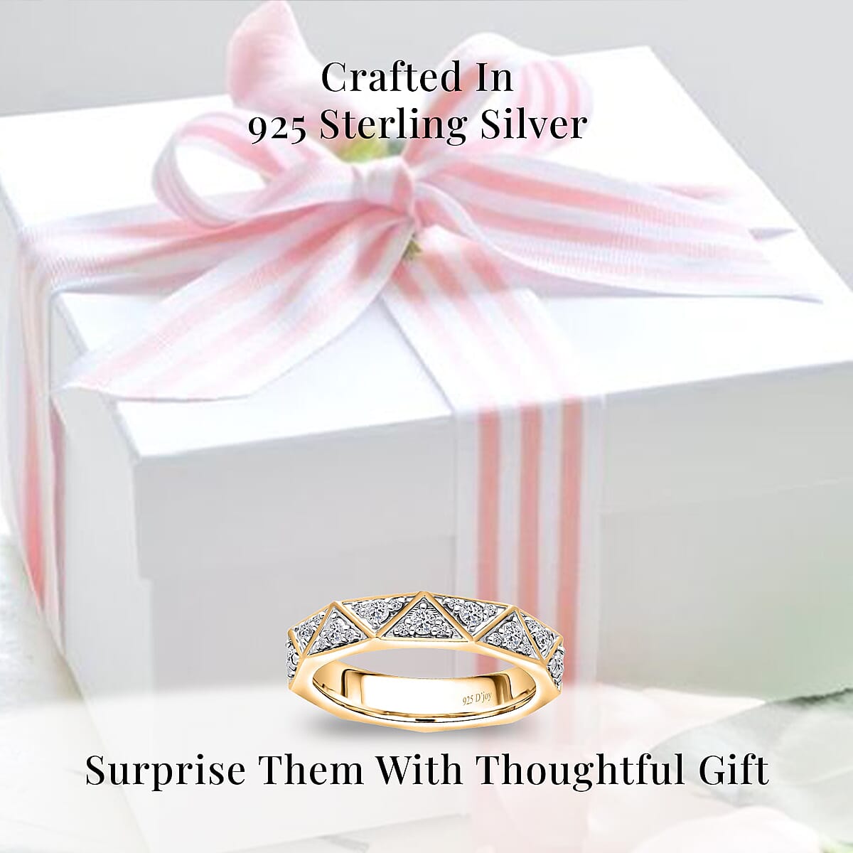 Luxuriant Lab Grown Diamond G-H SI 0.50 ctw Band Ring in Vermeil Yellow Gold Over Sterling Silver (Size 10.0) (Del. In 10-12 Days) image number 2