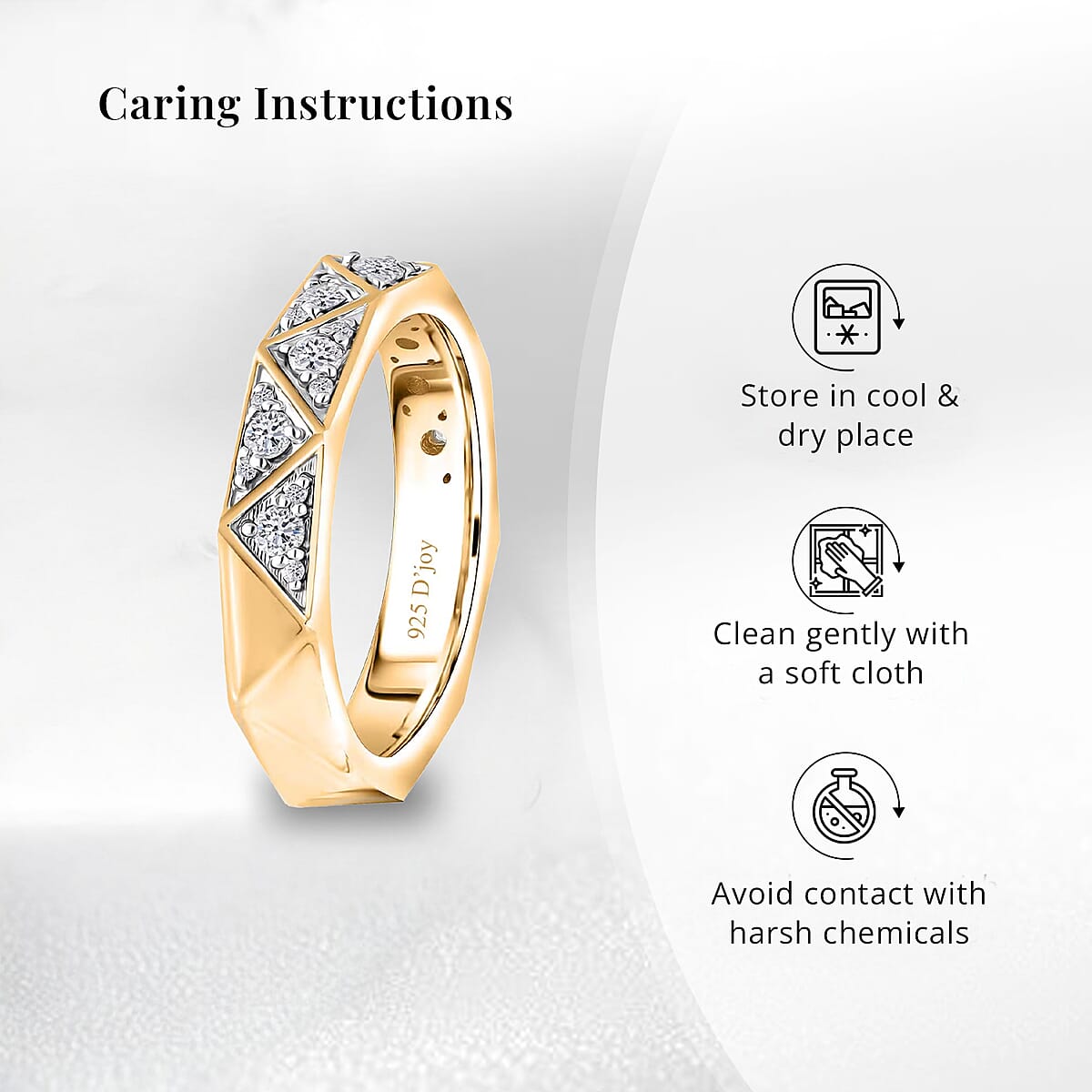 Luxuriant Lab Grown Diamond G-H SI 0.50 ctw Band Ring in Vermeil Yellow Gold Over Sterling Silver (Size 10.0) (Del. In 10-12 Days) image number 6