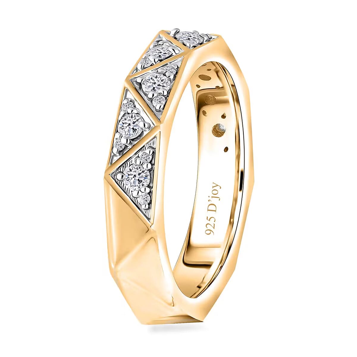 Luxuriant Lab Grown Diamond G-H SI 0.50 ctw Band Ring in Vermeil Yellow Gold Over Sterling Silver (Size 10.0) (Del. In 10-12 Days) image number 8