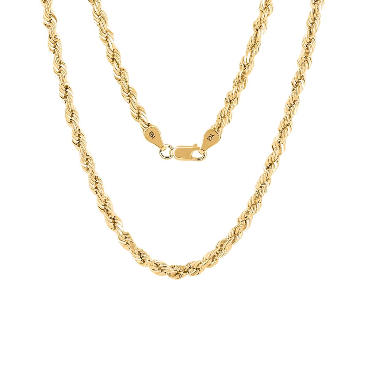 4.5mm Rope Chain Necklace in 10K Yellow Gold 24 Inches 9.60 Grams image number 0