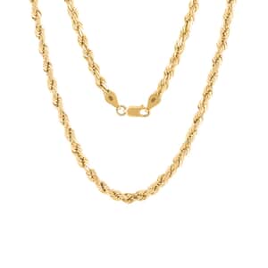 4.5mm Rope Chain Necklace in 10K Yellow Gold 24 Inches 9.60 Grams