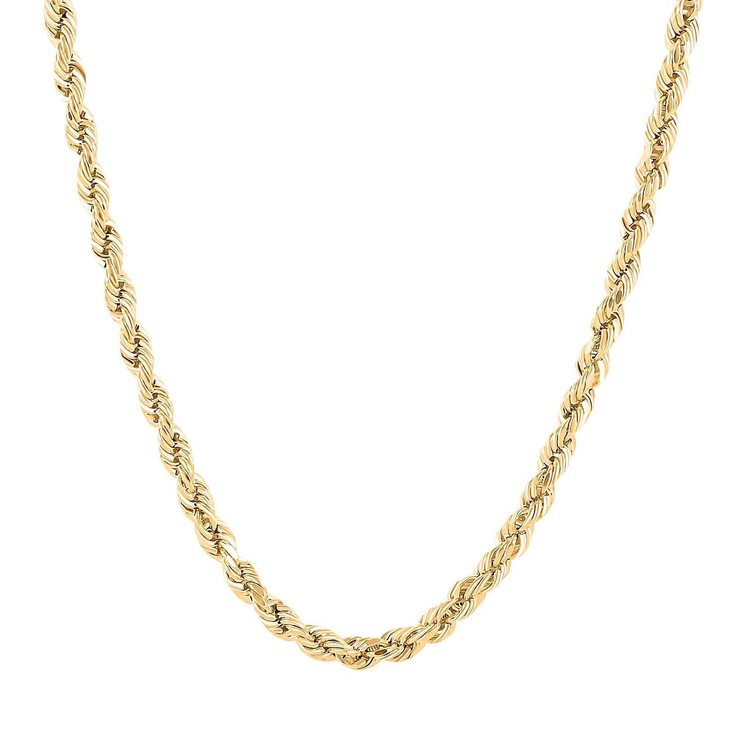 4.5mm Rope Chain Necklace in 10K Yellow Gold 24 Inches 9.60 Grams