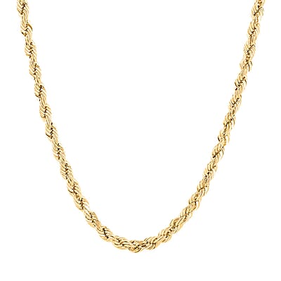 4.5mm Rope Chain Necklace in 10K Yellow Gold 24 Inches 9.60 Grams